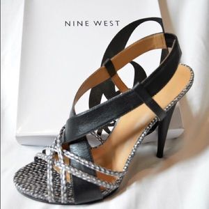 Nine West Black and White Detail Heels